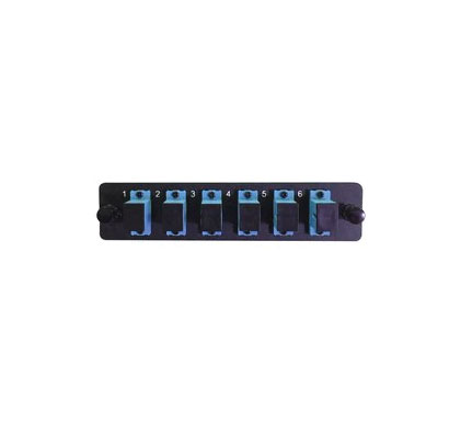 LGX Fiber Adapter Panel with 6 SC Simplex Multimode Adapters/Ports, 0S2 UPC, Without Shutters