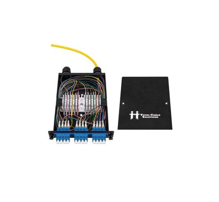 LGX Fiber Splice Cassette, 3 LC/UPC Quad Adapters, 12 Fiber SMF Pigtail