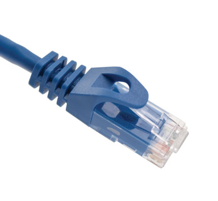 CAT6 Booted Ethernet Patch Cable, Blue, 1ft