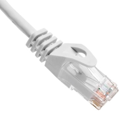 CAT6 Booted Ethernet Patch Cable, White, 1ft
