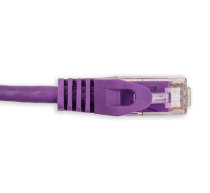 CAT5E Booted Ethernet Patch Cable, Purple, 1ft