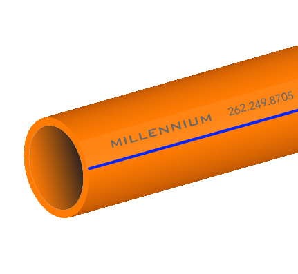 1.25″ HDPE, SDR 13.5, Orange w/ Blue Stripe, Empty