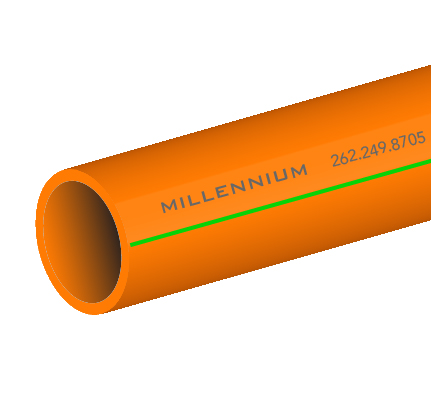 1.25″ HDPE, SDR 13.5, Orange w/ Green Stripe, Empty