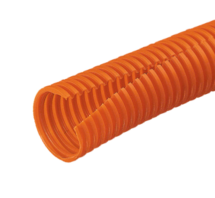 1.25″ Corrugated HDPE, Split Loom, Plenum Rated, Orange, Empty