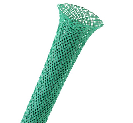 Braided Sleeving, Green, 3/8″