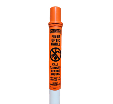 72″ Marker Post, White w/Orange Polydome, 5 Position Test Station