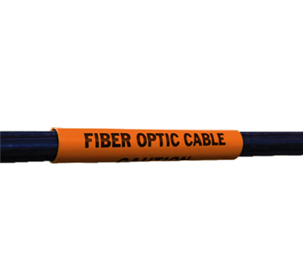 4″ x 4″ Wrap Around Cable Marker, Orange, “Caution Fiber Optic”