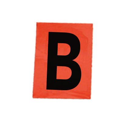 “B” Black & Orange Reflective Decal
