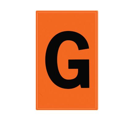 “G” Black & Orange Reflective Decal