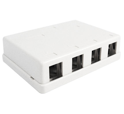 Surface Mount, 4-Port, No Jack, White