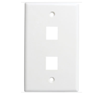 Wall Plate, Keystone, 2-Port, White