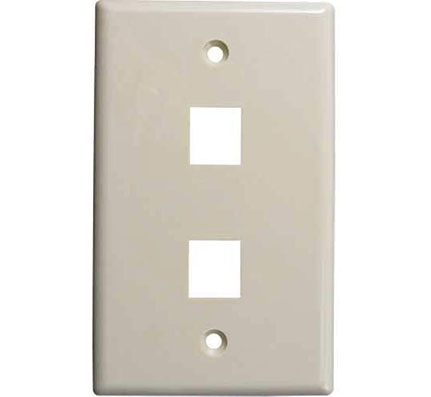 2-Port Single-Gang Almond Keystone Faceplate