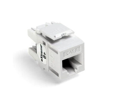 CAT6+ Keystone Jack, T568A/B Wiring, White