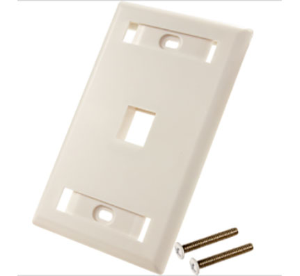 1-Port Single-Gang Keystone Faceplate, White