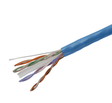 CAT 6 Riser Rated 23 AWG 4 Pair Unsheilded Solid Bare Copper Cable, Blue