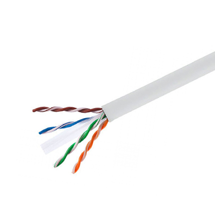 CAT 6 Riser Rated 23 AWG 4 Pair Unsheilded Solid Bare Copper Cable, White