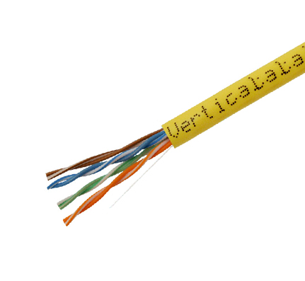 CAT 6 Riser Rated 23 AWG 4 Pair Unsheilded Solid Bare Copper Cable, Yellow
