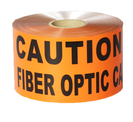 6.00″ x 1000′ Roll, “CAUTION FIBER OPTIC CABLE BURIED BELOW” Warning Tape