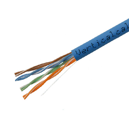 CAT 6 Plenum Rated 23 AWG 4 Pair Unsheilded Solid Bare Copper Cable, Blue